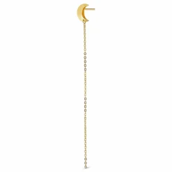 Half Moon Chain Ørering, Gold Plated-Right