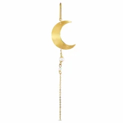 Half Moon Pearl Ørering, Gold Plated-Left