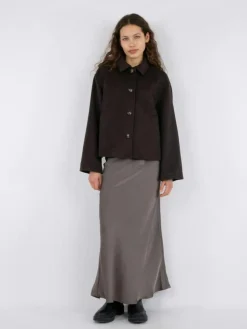 Hamra Wool Jakke, Chocolate Brown, 34