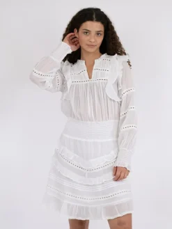 Harmoni S Voile Kjole, White, 36