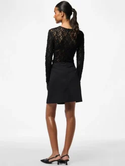 Hazel Lace Bluse, Black, XS