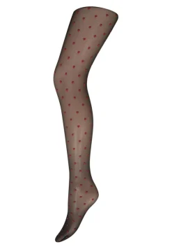 Heart Tights, Black/Red, S/M