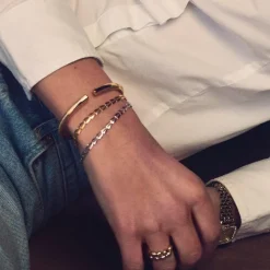 Heartbeat Armbånd, Gold Plated, 18 cm