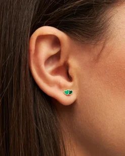 2Hearts Ørering, Green/Light Green