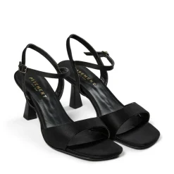 Helma Højhælede Sandaler, Black Satin, 39