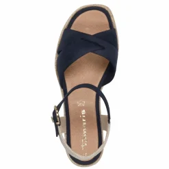 Højhælede Wedge Sandaler, Navy, 41