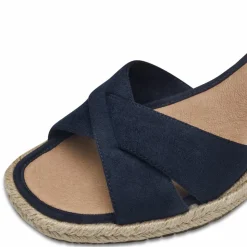 Højhælede Wedge Sandaler, Navy, 41