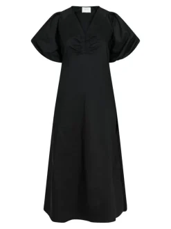 Illana Poplin Kjole, Black, 34