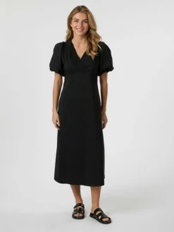 Illana Poplin Kjole, Black, 34