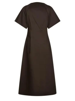 Illana Poplin Kjole, Chocolate Brown, 42