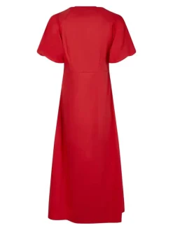 Illana Poplin Kjole, Red, 36