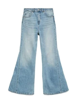 India Flared Jeans, Medium Blue Denim, W33/L32
