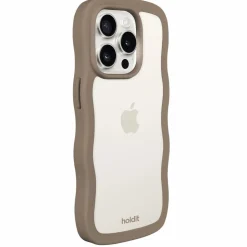 Iphone 14 Pro Max Transparent Wavy Cover, Mocha Brown/Transparent