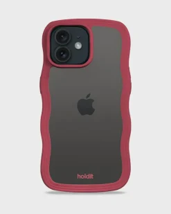 Iphone 12/12 Pro Transparent Wavy Cover, Red Velvet/Transparent