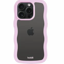 Iphone 15 Pro Transparent Wavy Cover, Lilac/Transparent