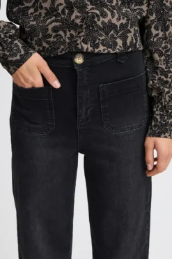 Ireloi Jeans, Black Washed Denim, 36