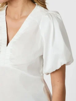 Irina Poplin Bluse, White, 38