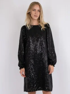 Isobel Sequins Kjole, Sort, 34