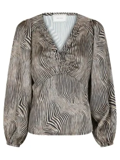 Istana Floating Wave Bluse, Dark Sand, 36