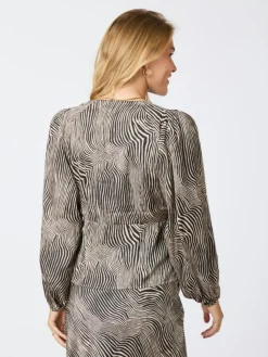 Istana Floating Wave Bluse, Dark Sand, 36