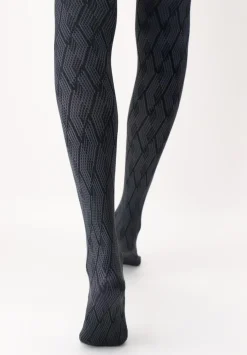 Jacquard Design 60 Strømpebukser, Grey, S/M