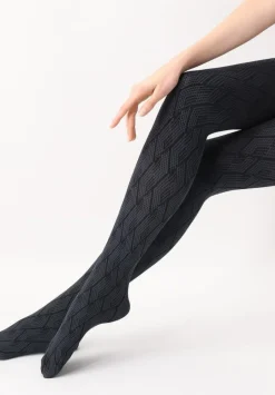 Jacquard Design 60 Strømpebukser, Grey, S/M