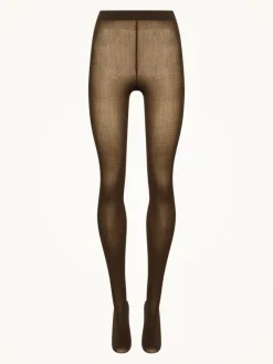 Jacquard Strømpebukser, Umber/Black, S