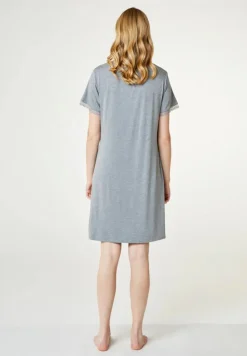 Jacqueline Kortærmet Natkjole, Grey Melange, S