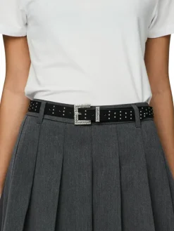 Jayda Glitter Bælte, Black, 80 cm