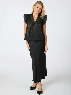 Jayla Bedazzled Top, Black, 36