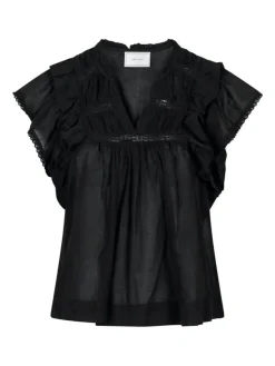 Jayla S Voile Bluse, Black, 34