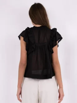 Jayla S Voile Bluse, Black, 34