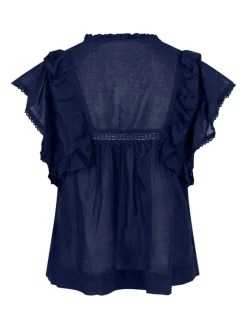 Jayla S Voile Bluse, Navy, 38