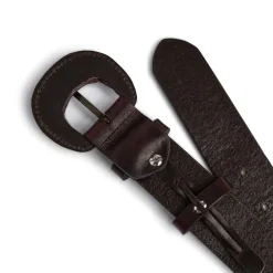 Jeans Læderbælte, Dark Brown, 85 cm