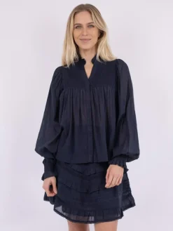 Jill S Voile Bluse, Navy, 36