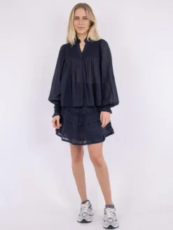 Jill S Voile Bluse, Navy, 36