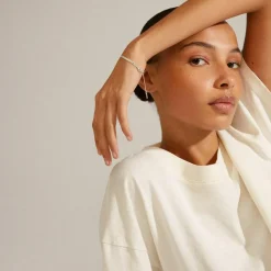 Joanna Flat Snake Chain Armbånd, Sølv, 16 cm