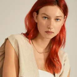 Joanna Flat Snake Chain Halskæde, Guld, 40 cm