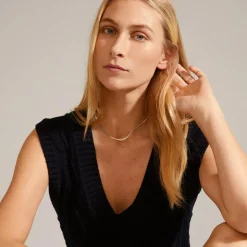 Joanna Flat Snake Chain Halskæde, Sølv, 40 cm