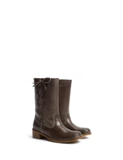 Julia Gaucho Laces Støvler, Dark Brown, 39