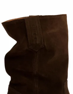 Julia Gaucho Suede Støvler, Dark Brown, 39