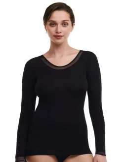 Juliana Langærmet T-shirt, Black, 36
