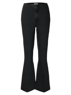 Julie-Kori Flared Jeans, Black Denim, W33/L32