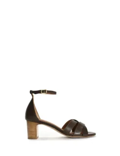 Kaia Højhælede Sandaler, Dark Brown, 38