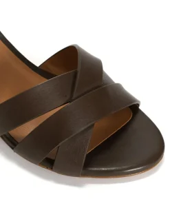 Kaia Højhælede Sandaler, Dark Brown, 38