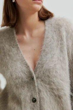 Karla Knit Cardigan, Pumice Stone, M