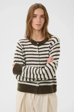 KBNoabelle Cardigan, Chocolate Chip Melange Stripe, XXL