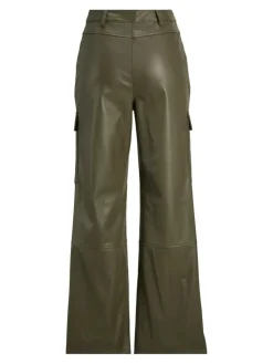 Kenya Faux Leather Bukser, Beluga, XS