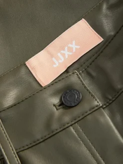 Kenya Faux Leather Bukser, Beluga, XS