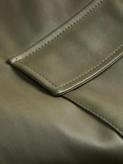 Kenya Faux Leather Bukser, Beluga, XS